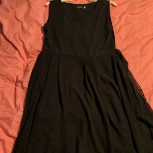 Black Pleated high low dress